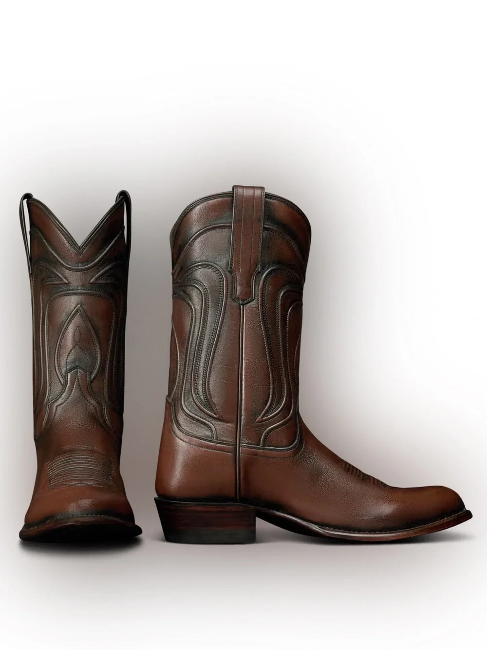 Tecovas The Cartwright Cowhide Cowboy Boots Iced Tea - Picture 1 of 13